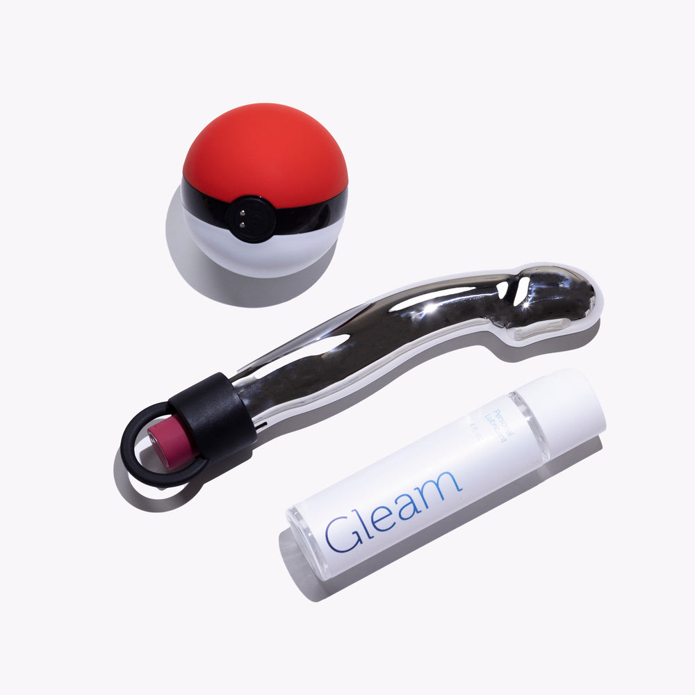 Solstice Medio Capo Metal VIbrating DIlido and Energy Massager Ball