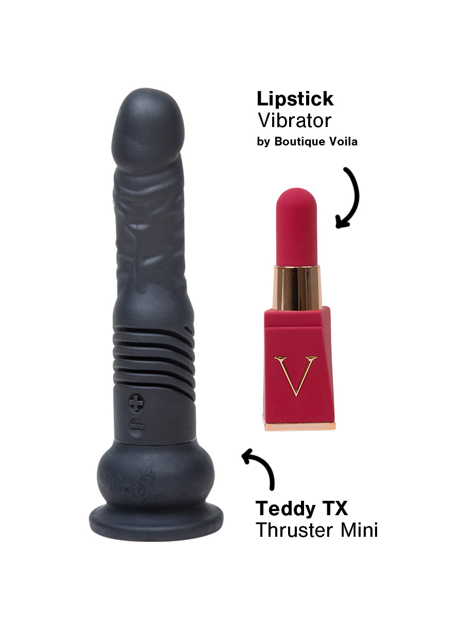Mini Teddy Thruster and Lipstick Vibrator for Women